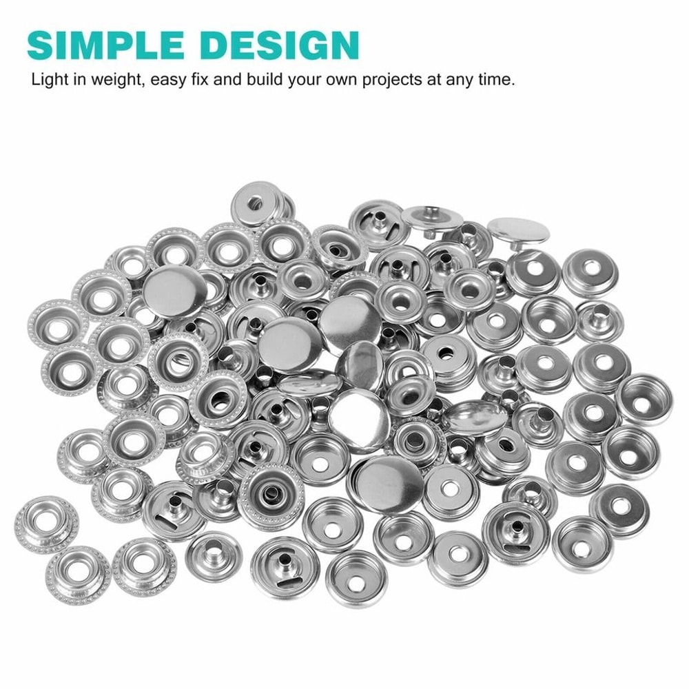Stainless Steel Snap Fastener Kit For Boat Canvas Durable Screw Press Stud Cover Buttons 1