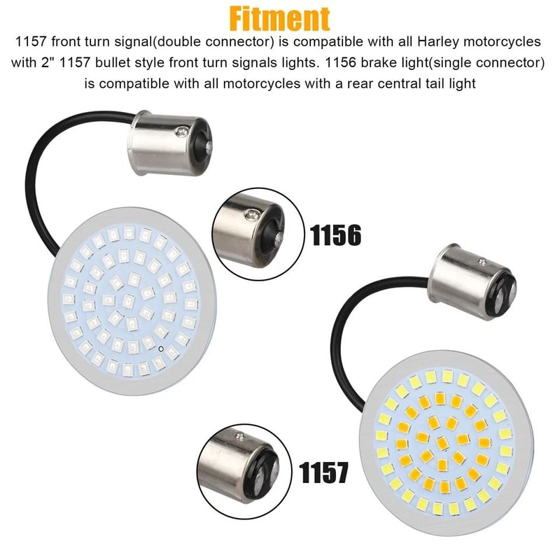 Front Rear LED Turn Signal Lights With Smoke Lens For Harley Davidson Motorcycles 4