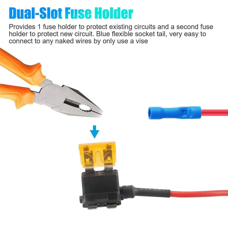 AddaCircuit Fuse Adapter Kit Standard Mini Blade Fuse Holders For Car 1