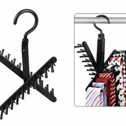 cross x tie rack holder belt hanger with non-slip clips closet organizer for efficient tie storage