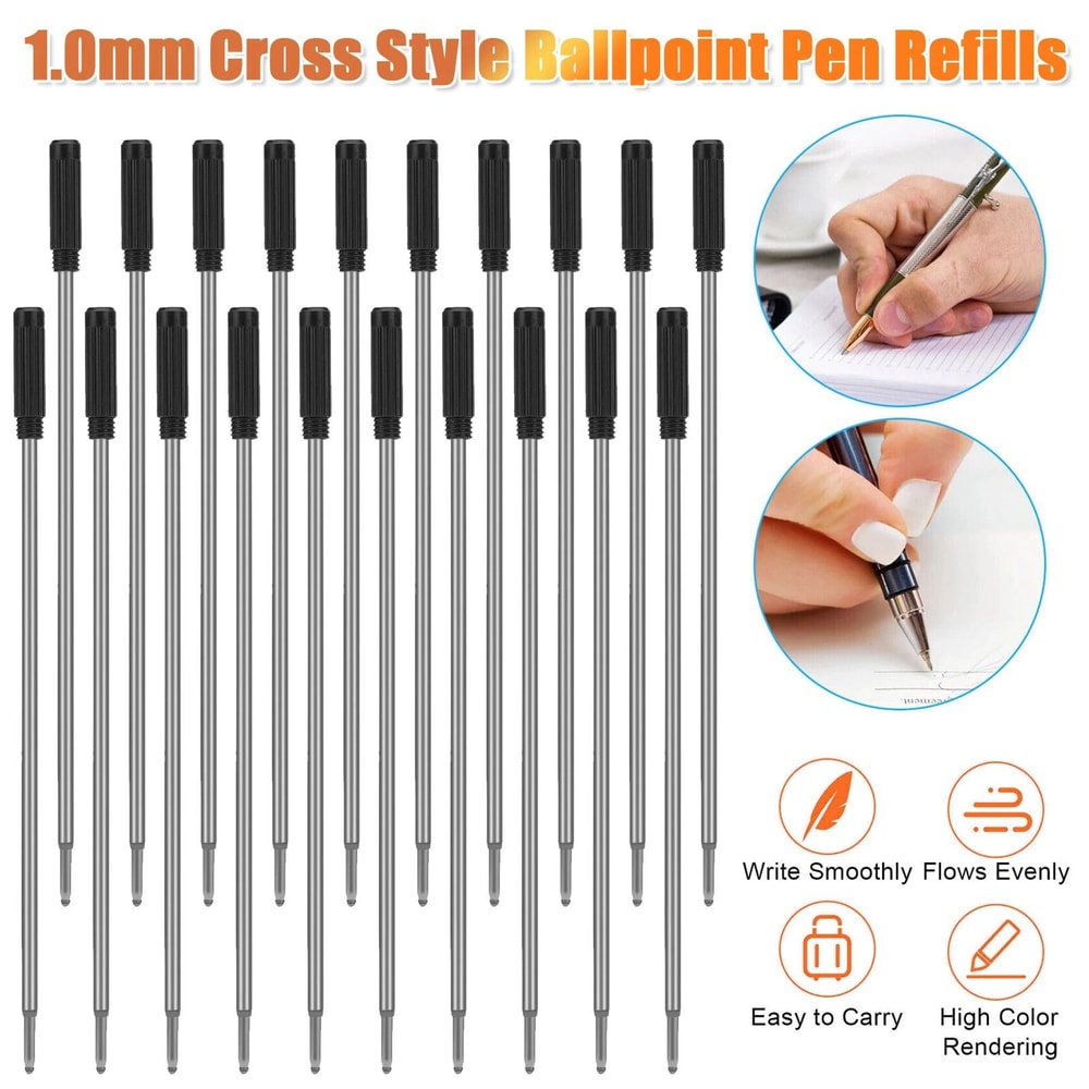 Cross Style Ballpoint Pen Refills Smooth Flow Ink Medium Point Black HighQuality Replacements For C 7