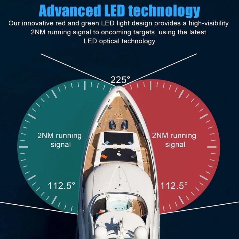 Red Green LED Boat Navigation Lights Waterproof Marine Bow Lamp For Pontoon Speed Boats 2