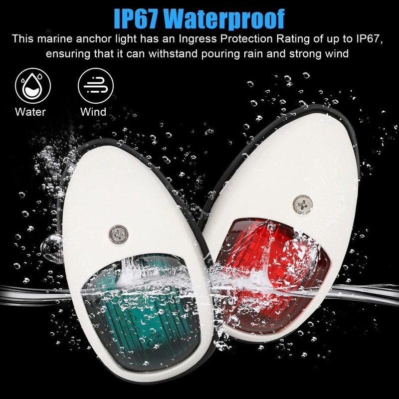 Red Green LED Boat Navigation Lights Waterproof Marine Bow Lamp For Pontoon Speed Boats 3