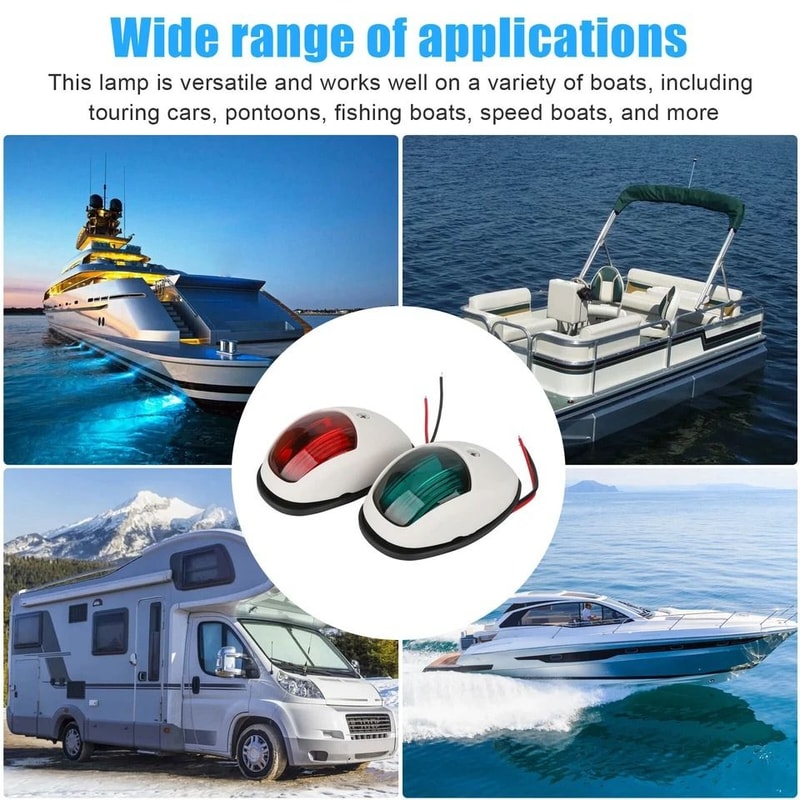 Red Green LED Boat Navigation Lights Waterproof Marine Bow Lamp For Pontoon Speed Boats 6