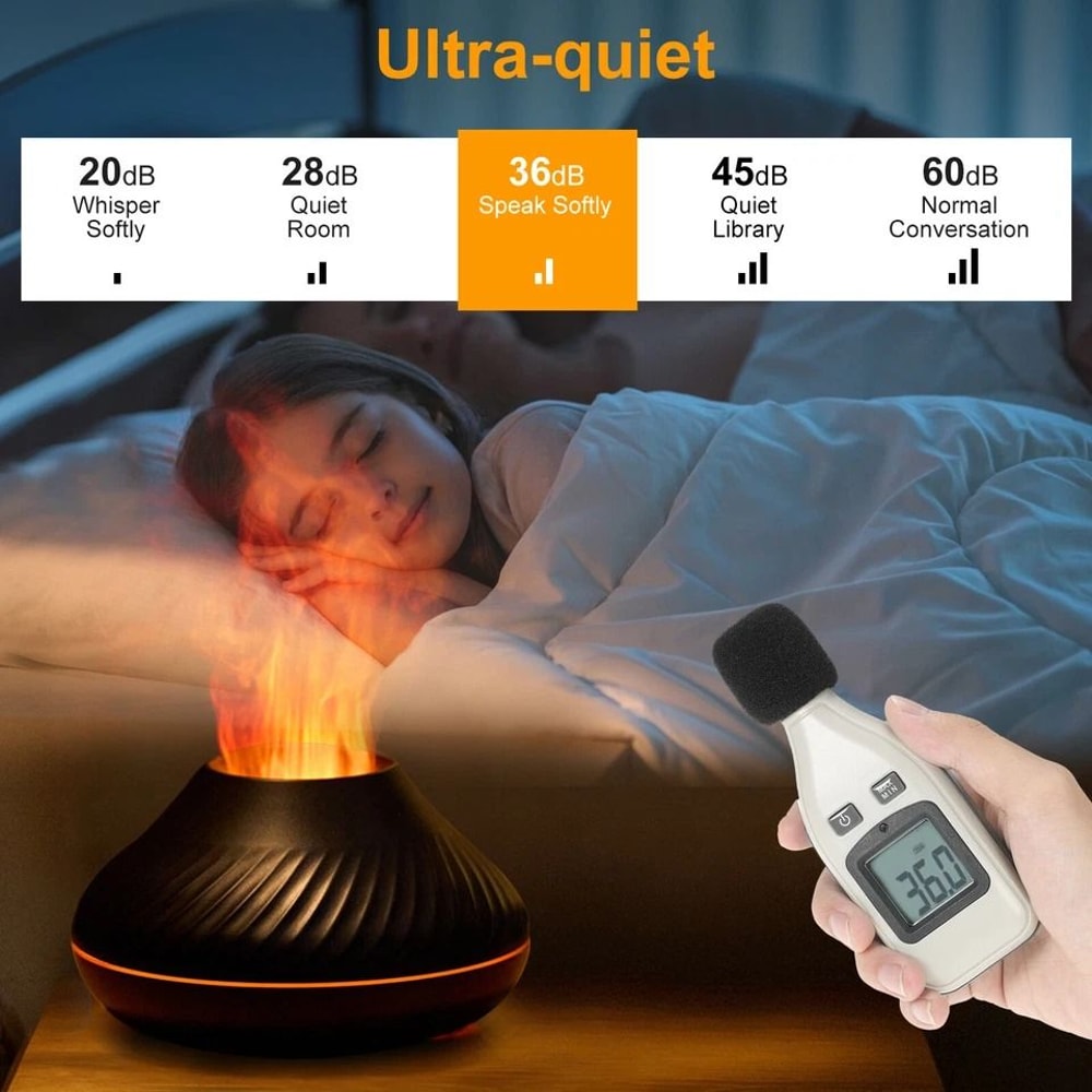 Aroma Volcano Flame Diffuser Aromatherapy Humidifier For Room Essential Oil Diffuser With Color LED 11