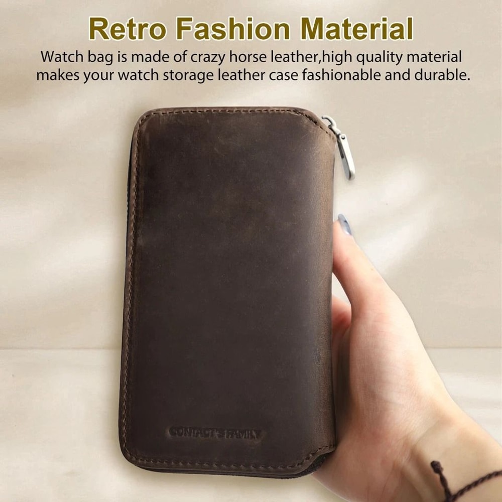 Portable Leather Watch Case Travel Jewelry Storage Organizer For Watches Accessories 1