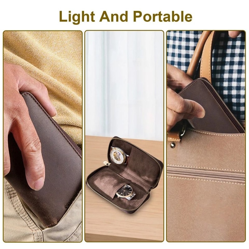 Portable Leather Watch Case Travel Jewelry Storage Organizer For Watches Accessories 2