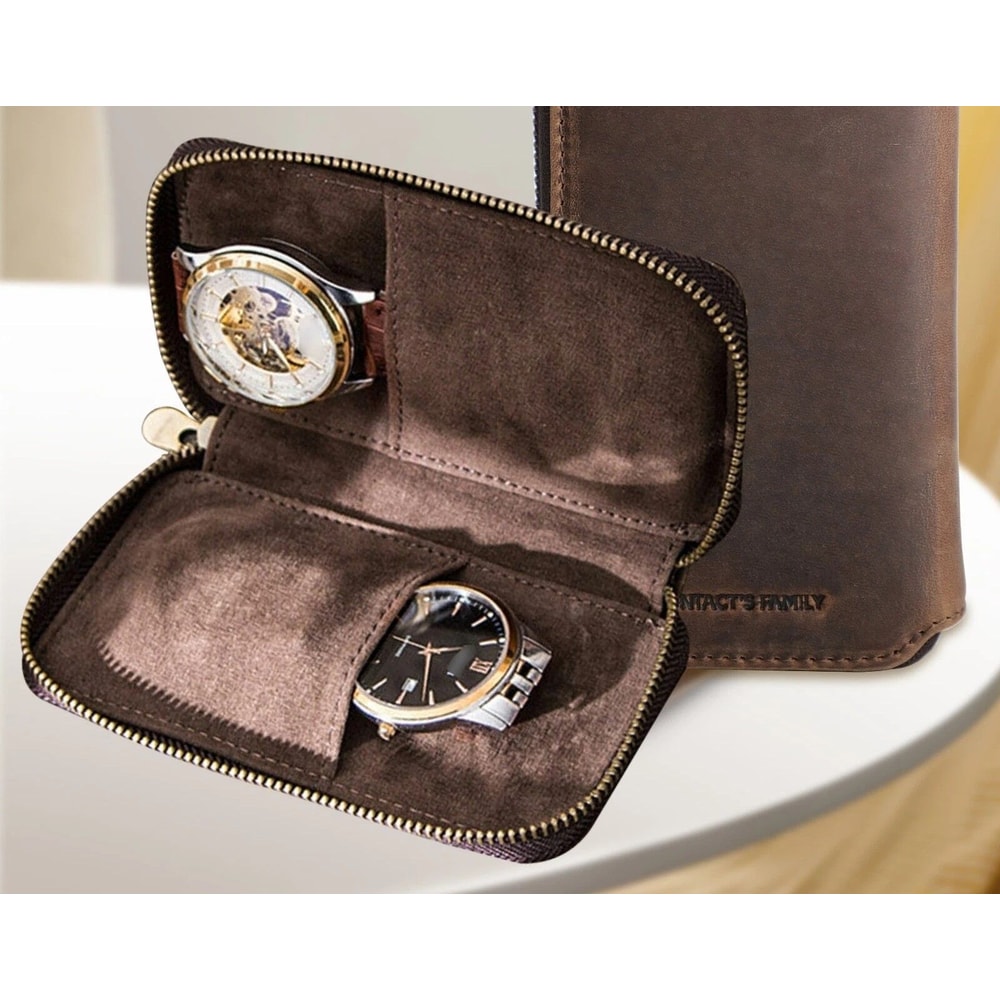 Portable Leather Watch Case Travel Jewelry Storage Organizer For Watches Accessories 0