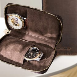 portable leather watch case travel jewelry storage organizer for watches & accessories