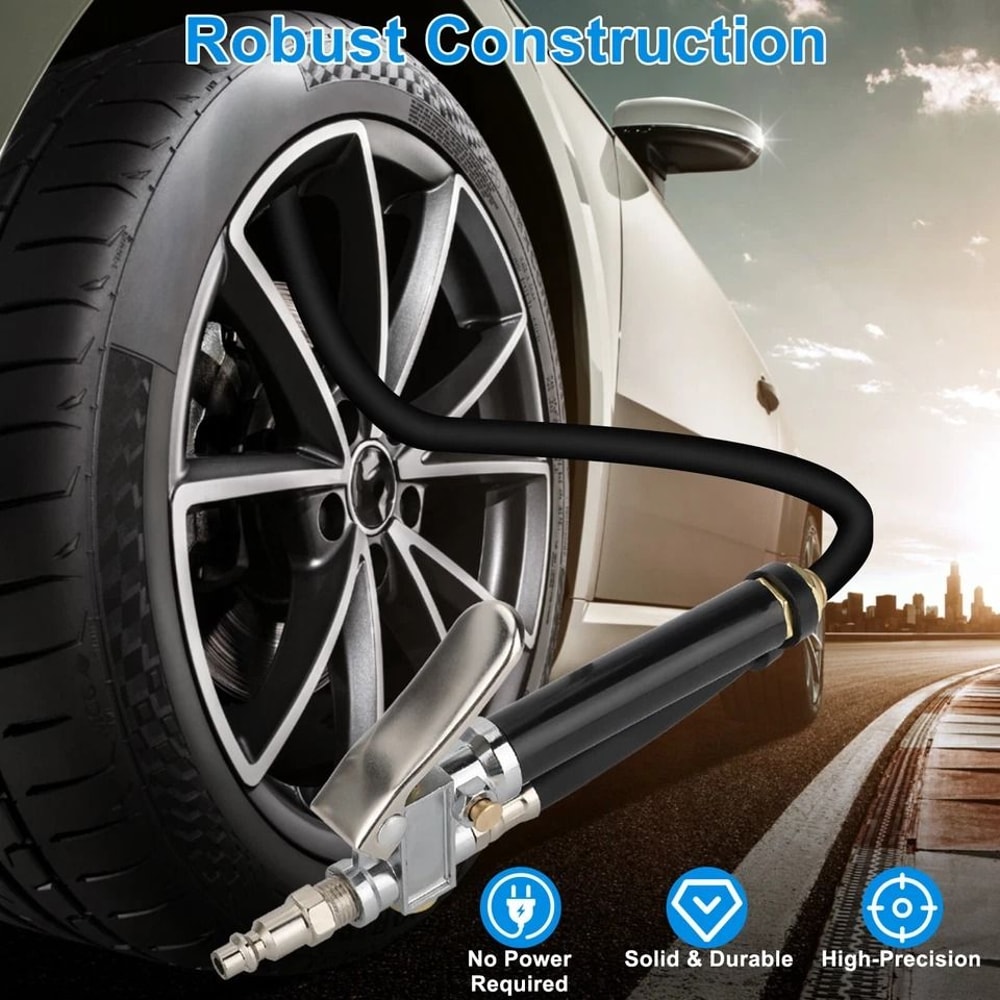 Dual Head Chuck Tire Inflator With Pressure Gauge Precision Measurement For Cars Trucks SUVs 4