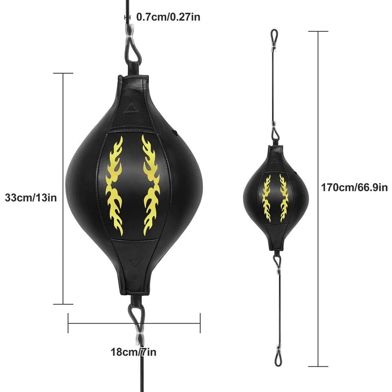 Adjustable DoubleEnd Boxing Speed Ball PU Leather Punching Bag For Home Training 1