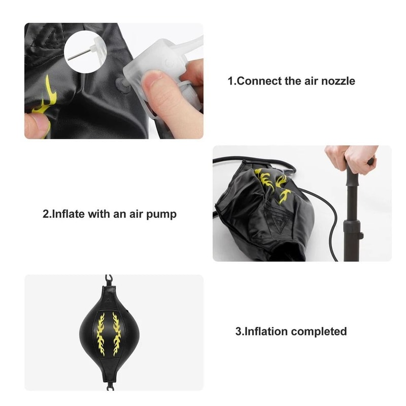 Adjustable DoubleEnd Boxing Speed Ball PU Leather Punching Bag For Home Training 4