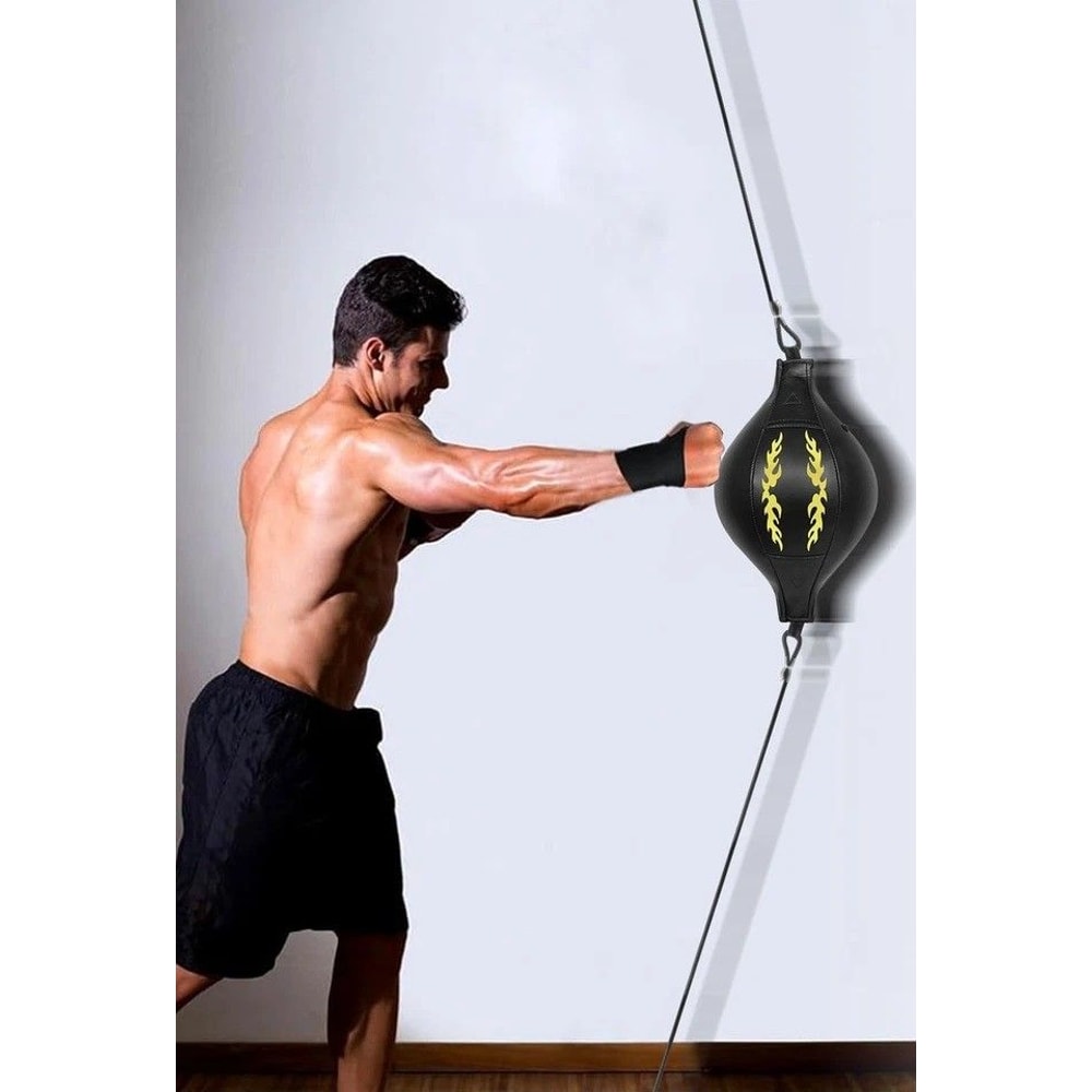 Adjustable DoubleEnd Boxing Speed Ball PU Leather Punching Bag For Home Training 0