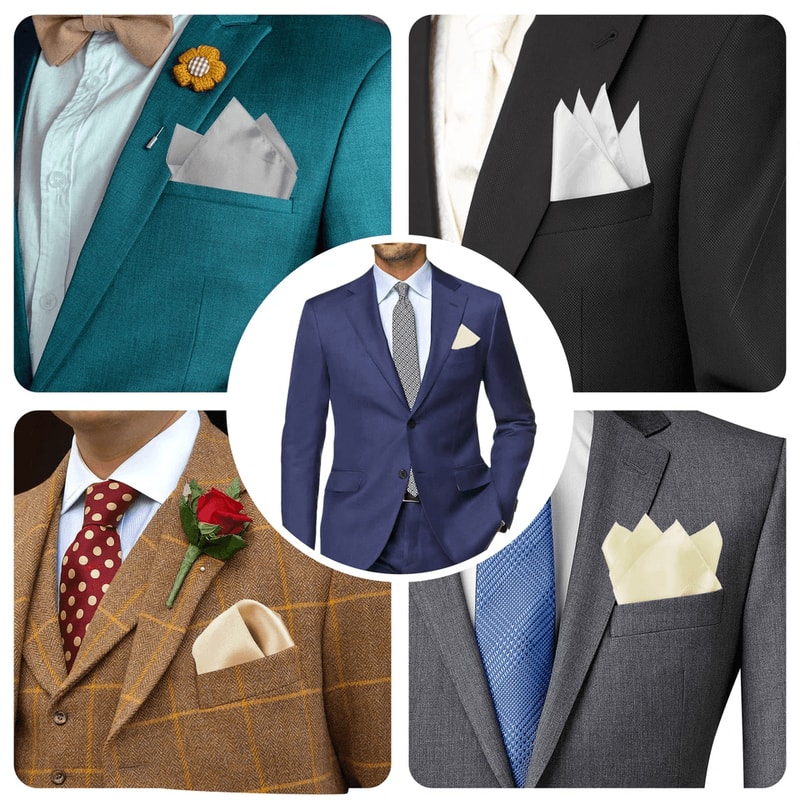 Solid Satin Mens Handkerchief Set Elegant Pocket Square Hankies For Formal Occasions 4