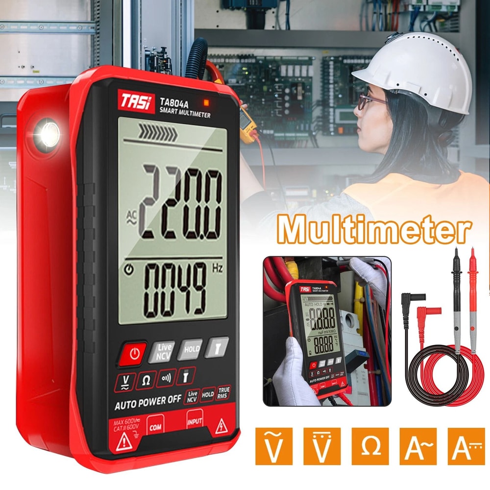 Digital Multimeter Voltage Tester With AC DC Voltmeter And Ohmmeter LCD Display Flashlight 10