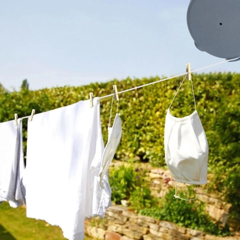 Retractable Clothesline Outdoor Dryer Easy Mount Clothes Washing Line Hanging Rope 5