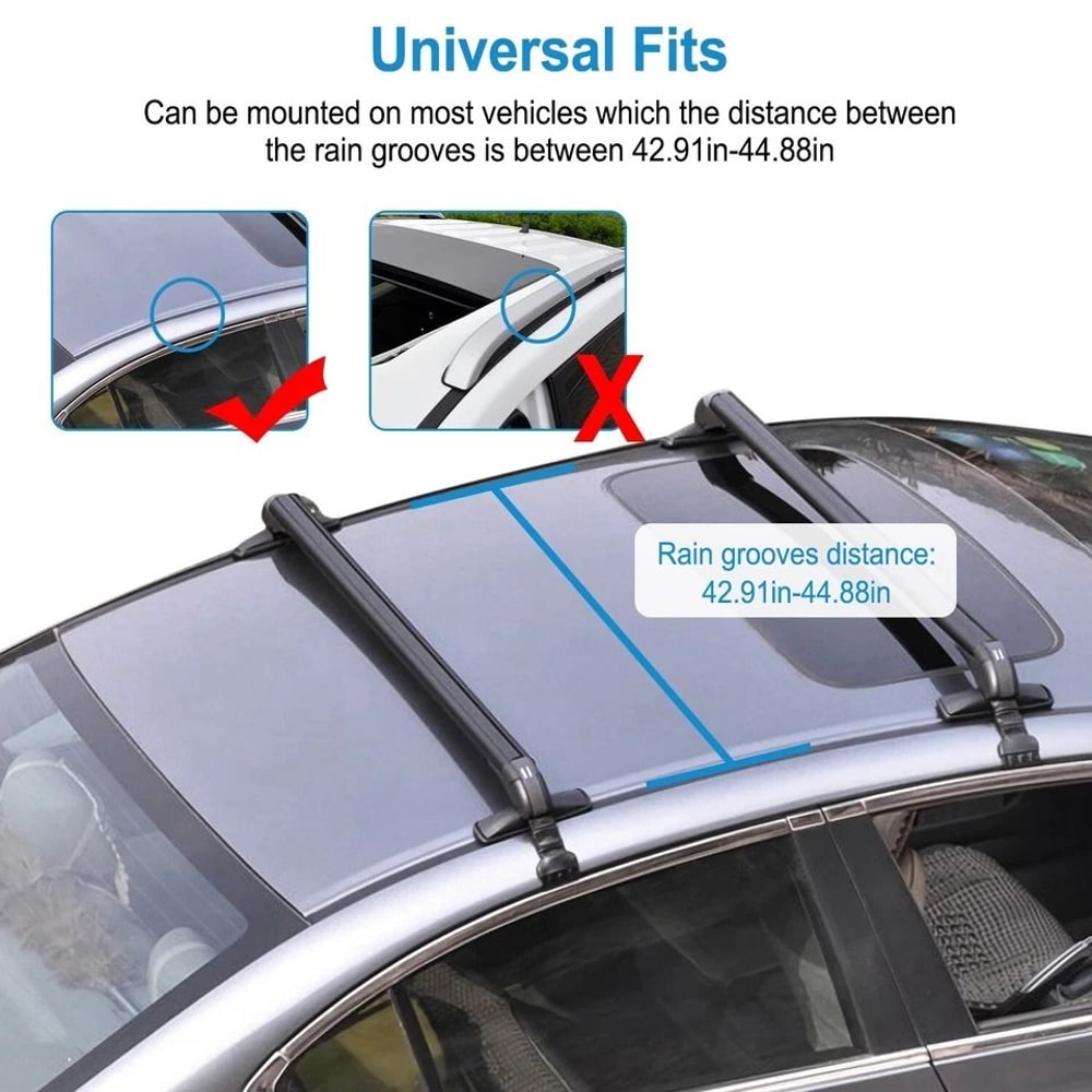 Universal Car Roof Rack Cross Bar Aluminum Luggage Carrier With AntiTheft Lock 1