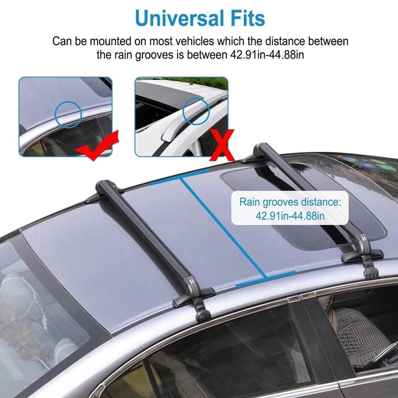 Universal Car Roof Rack Cross Bar Aluminum Luggage Carrier With AntiTheft Lock 1