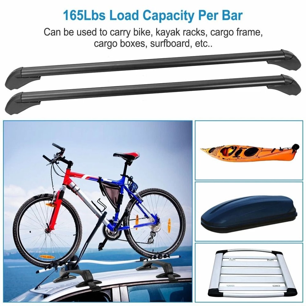 Universal Car Roof Rack Cross Bar Aluminum Luggage Carrier With AntiTheft Lock 6