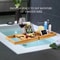 Premium Bamboo Bath Tray Caddy Extendable Bathtub Shelf With Wine Tablet Holder 4