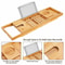 Premium Bamboo Bath Tray Caddy Extendable Bathtub Shelf With Wine Tablet Holder 5