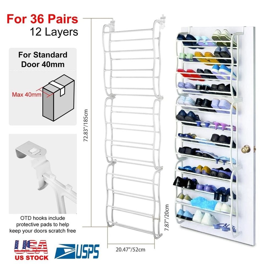 Over The Door Shoe Rack For Wall Hanging Closet Organizer For SpaceSaving Storage 1