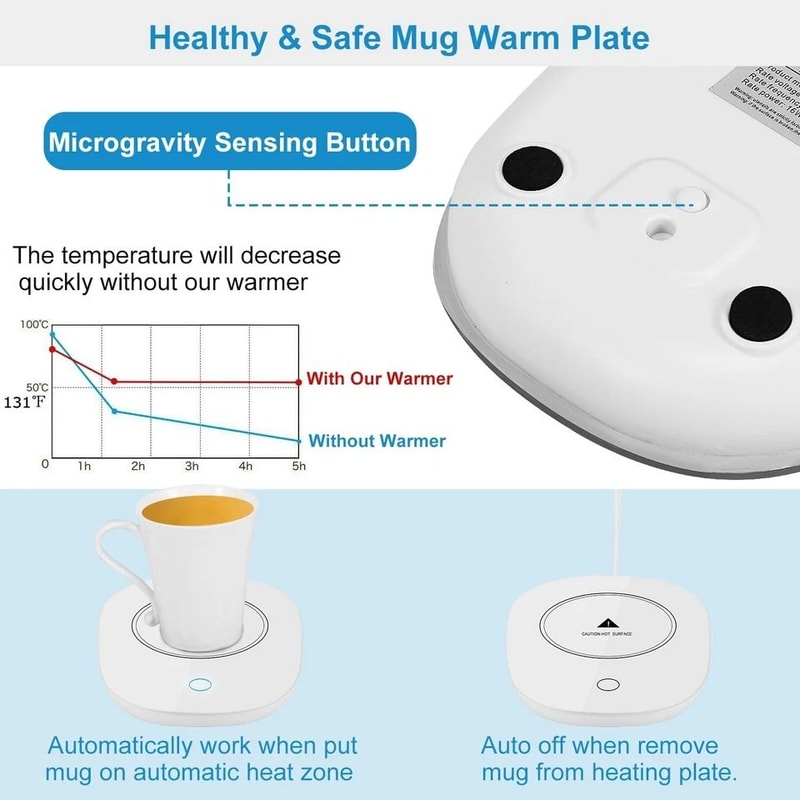Auto Shut Off Cup Mug Warmer Efficient Coffee Tea And Milk Heater Pad For Home Office 4