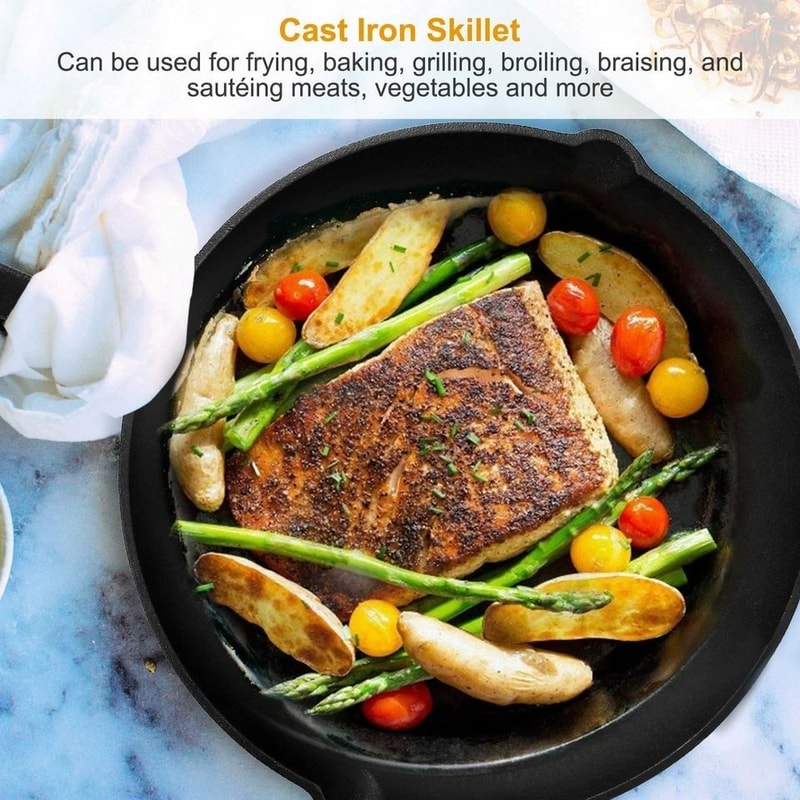 Cast Iron Skillet Set PreSeasoned NonStick Frying Pans 1