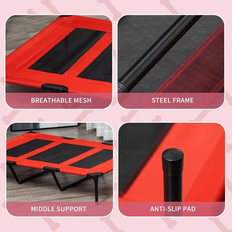 Pet Elevated Raised Bed Durable Puppy Cot, Oxford Outdoor/Indoor Pet Bed