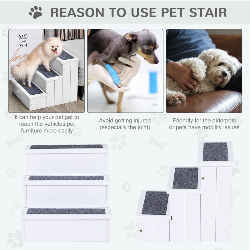 Carpet Non-Slip Pet Stairs Ramp for Cats & Small Dogs Durable & Safe for Mobility Assistance