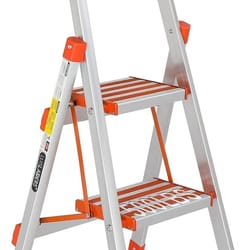 portable step aluminum ladder lightweight, folding step stool with anti-slip features