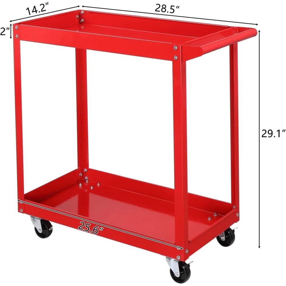 HeavyDuty Shelf Tool Cart Rolling Storage Organizer For Garage Mechanic Use Red 2