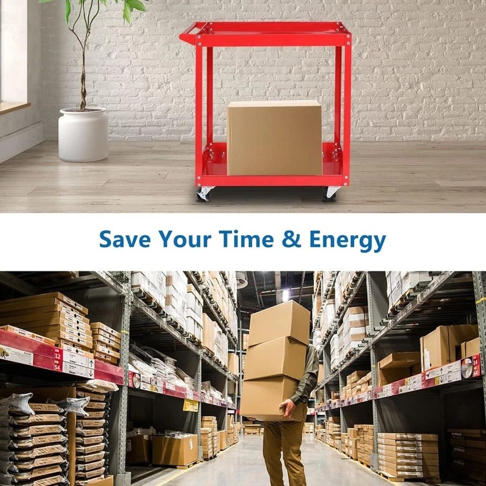 HeavyDuty Shelf Tool Cart Rolling Storage Organizer For Garage Mechanic Use Red 6