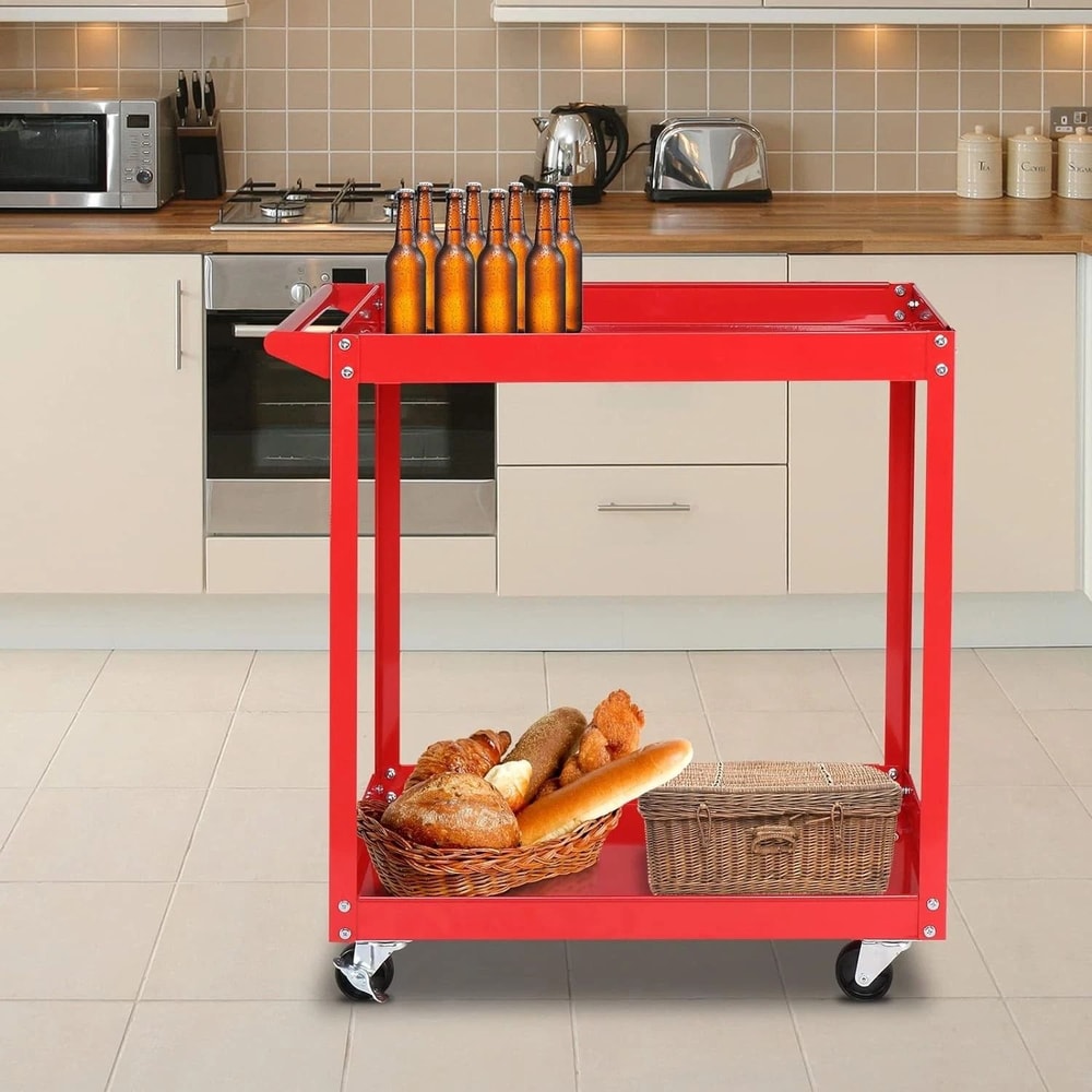 HeavyDuty Shelf Tool Cart Rolling Storage Organizer For Garage Mechanic Use Red 7