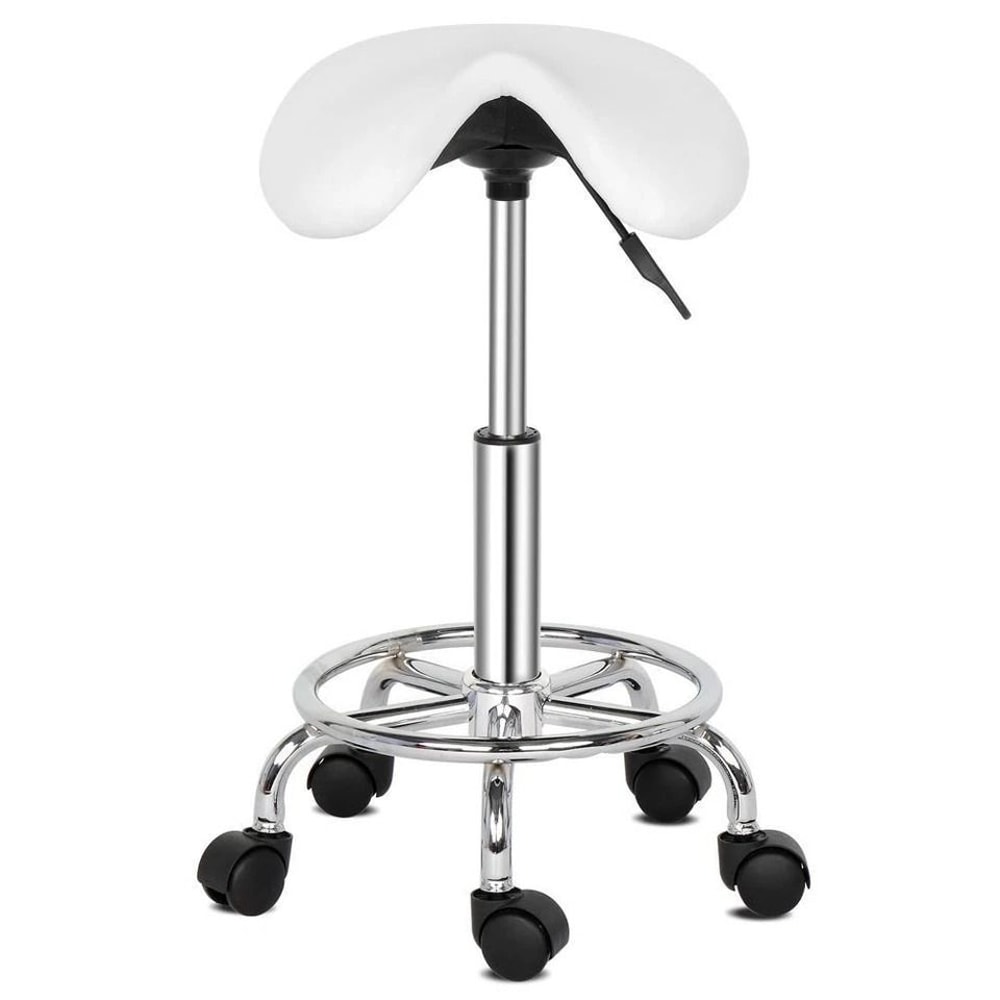Height Adjustable Rolling Saddle Stool Swivel For Massage Spa 5
