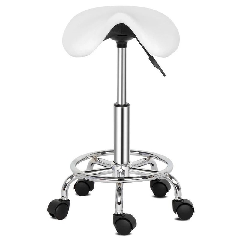 Height Adjustable Rolling Saddle Stool Swivel For Massage Spa 5