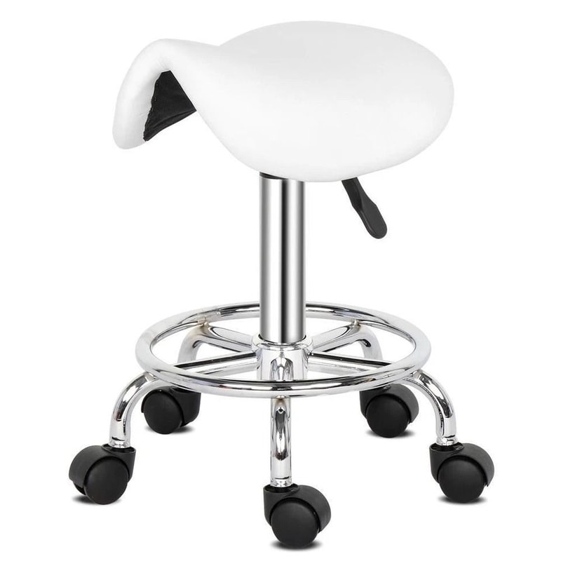 Height Adjustable Rolling Saddle Stool Swivel For Massage Spa 6