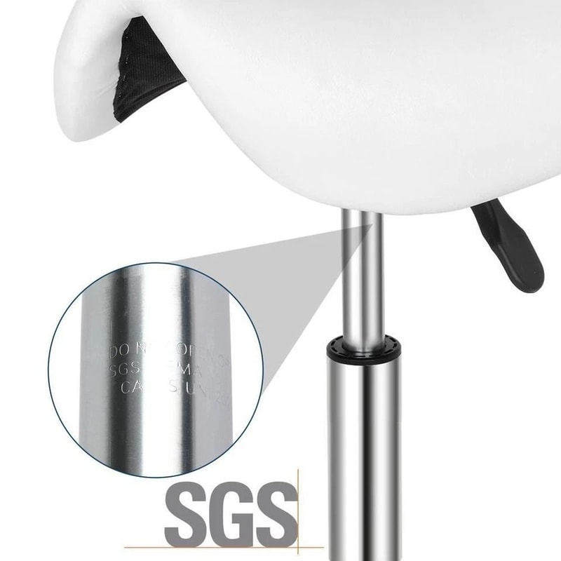 Height Adjustable Rolling Saddle Stool Swivel For Massage Spa 7