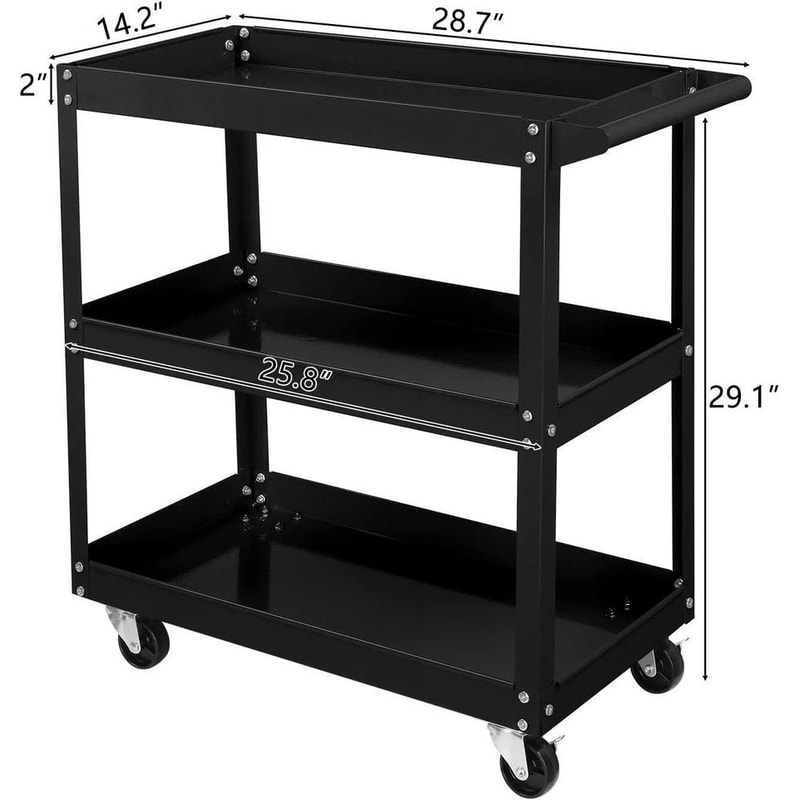Tool Cart With Wheels Capacity Ergonomic Handle And Service Cart For Easy Mobility And Organization 1