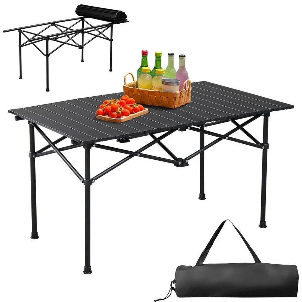 Portable Folding Camping Table With Carbon Steel Surface Carry Bag Durable Lightweight Picnic Tab 1