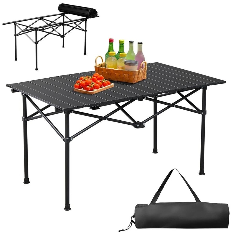 Portable Folding Camping Table With Carbon Steel Surface Carry Bag Durable Lightweight Picnic Tab 1