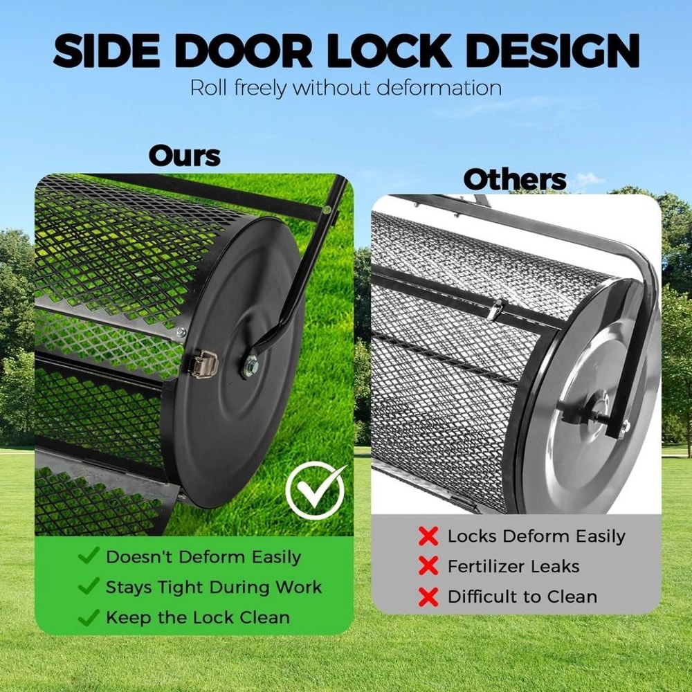 Compost Spreader For Lawn Garden Efficient Peat Moss Roller For Topdressing Seedling Distribution 1