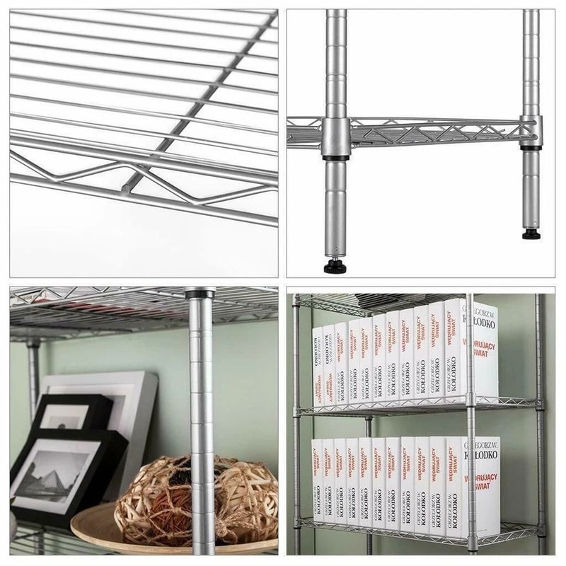 Wire Shelving Rack Adjustable Shelf Storage Unit For Home Commercial Use 7