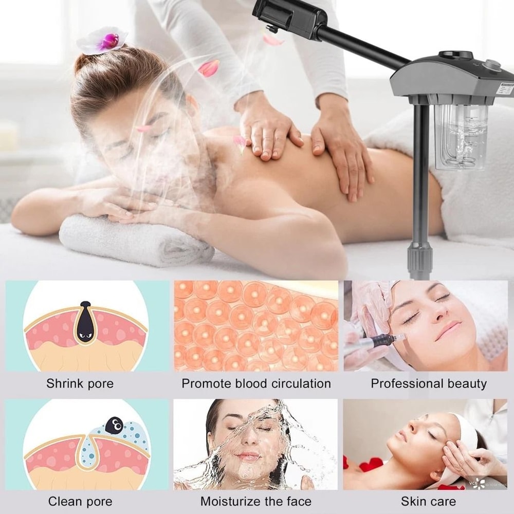 Ionic Facial Steamer For Estheticians Rotating Nozzle For Professional Skin Care 7