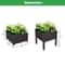 Outdoor Garden Raised Planter Box For Vegetables Flowers Herbs Brown WeatherResistant Plastic 11
