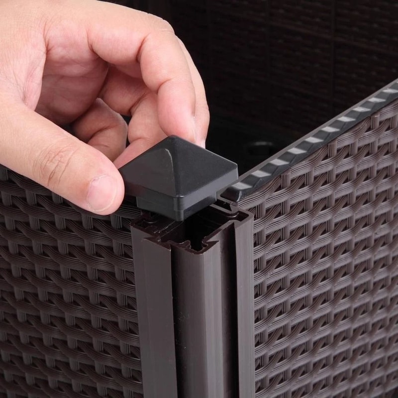 Outdoor Garden Raised Planter Box For Vegetables Flowers Herbs Brown WeatherResistant Plastic 4