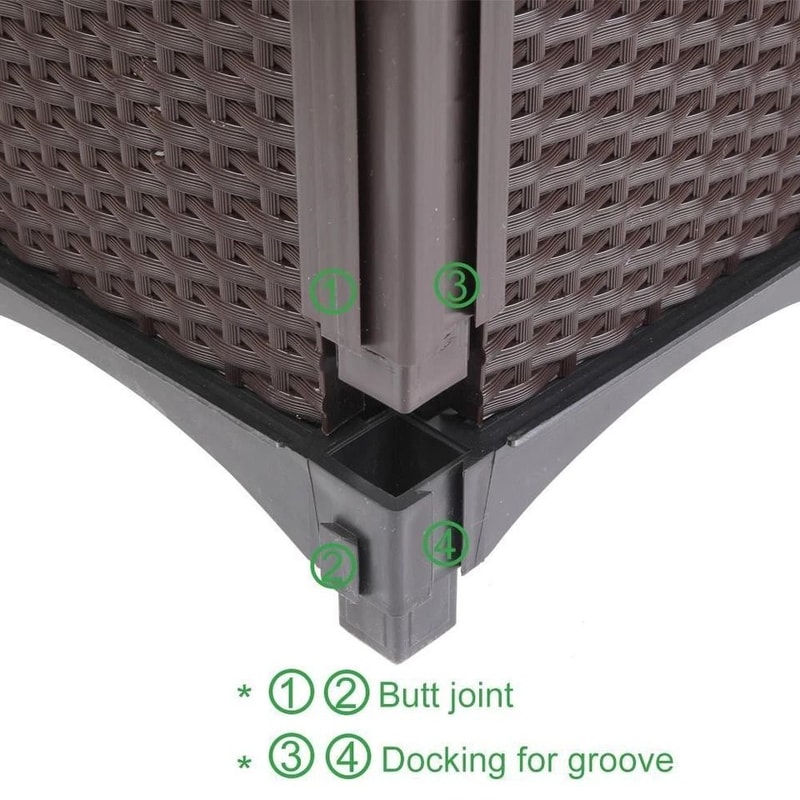 Outdoor Garden Raised Planter Box For Vegetables Flowers Herbs Brown WeatherResistant Plastic 9