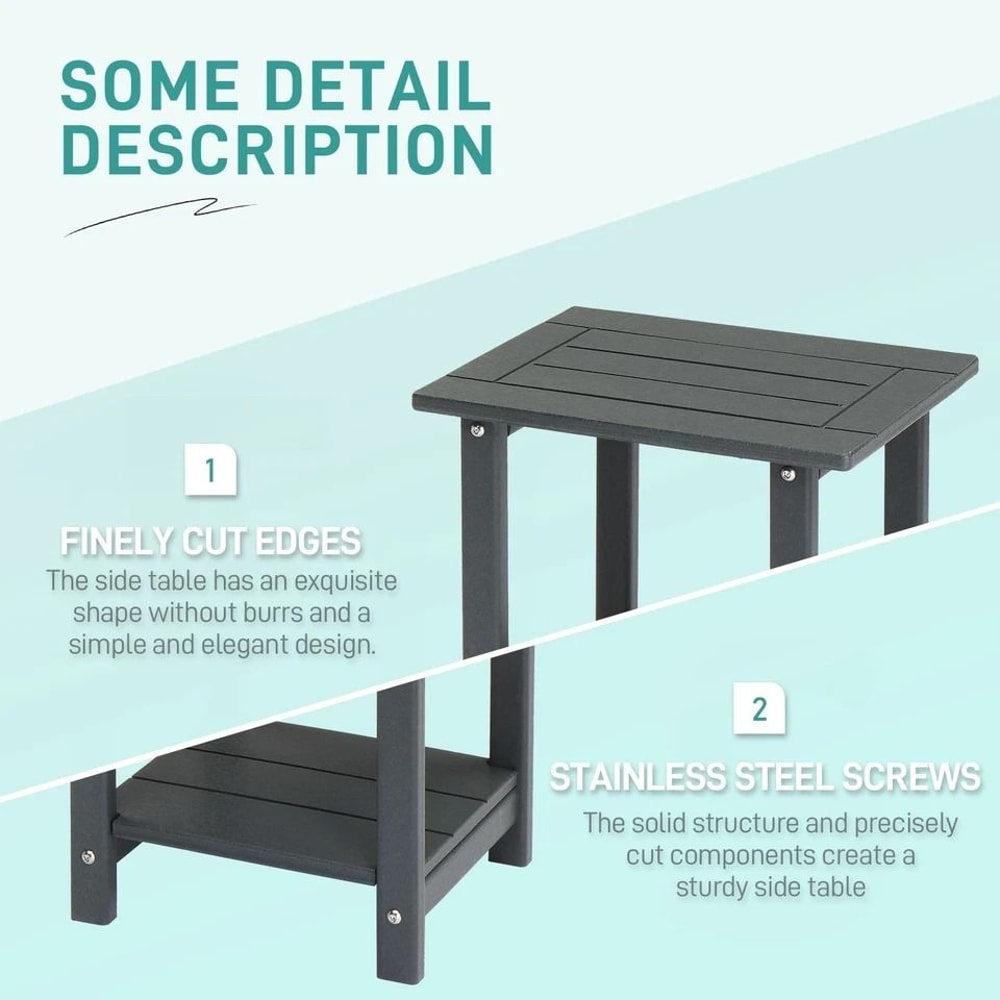 WeatherResistant HDPE Side Table For Outdoor Indoor Use Stylish Durable 2