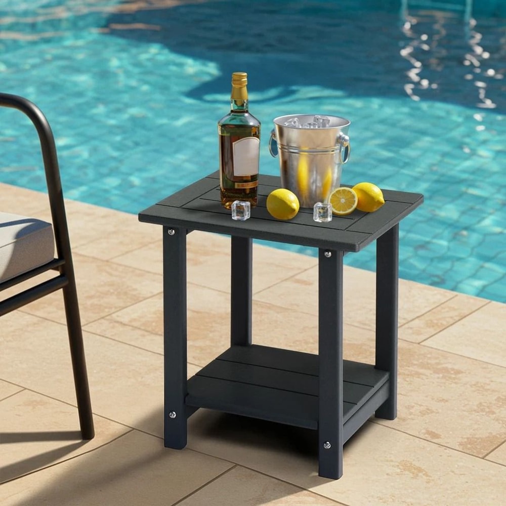 WeatherResistant HDPE Side Table For Outdoor Indoor Use Stylish Durable 0