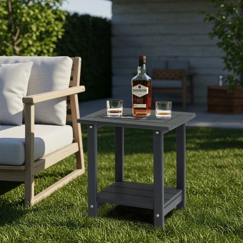 WeatherResistant HDPE Side Table For Outdoor Indoor Use Stylish Durable 5